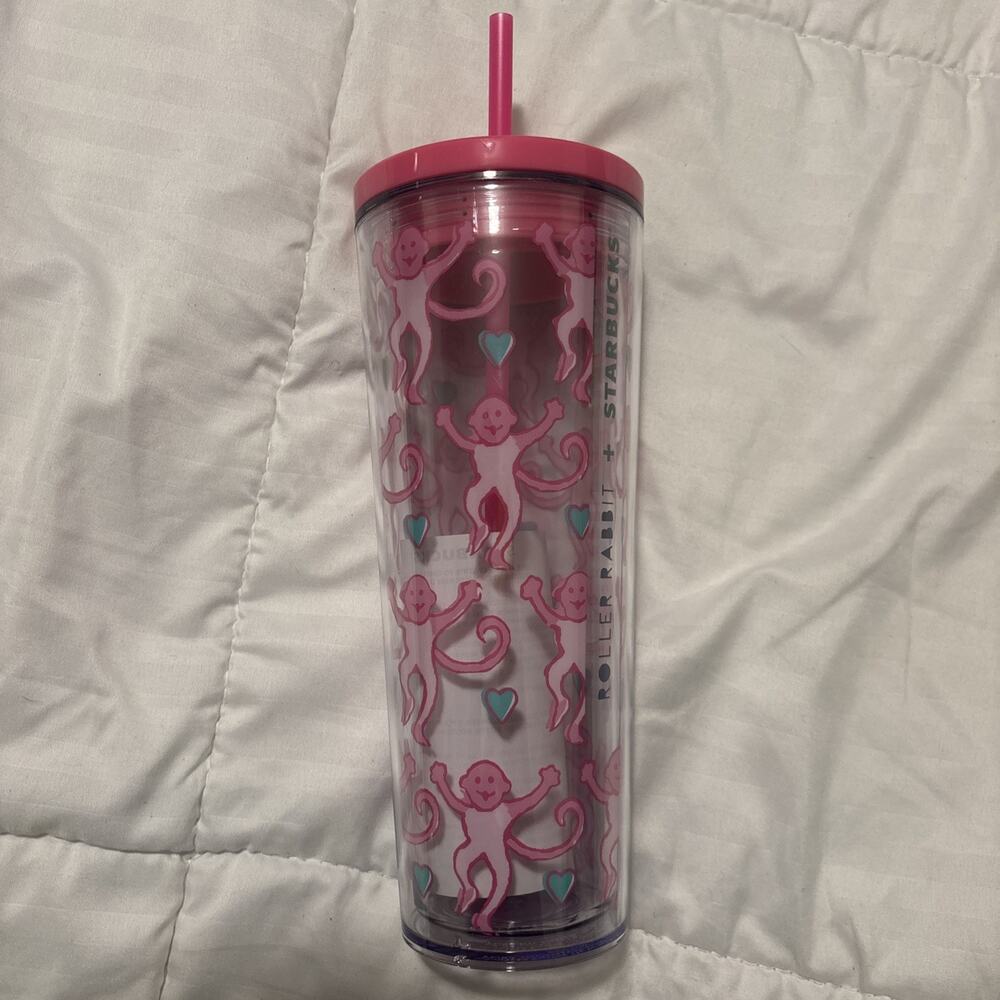 STARBUCKS x Roller Rabbit 2025 Christmas Tumbler – 24oz Cup w/ Lid & Straw – NEW